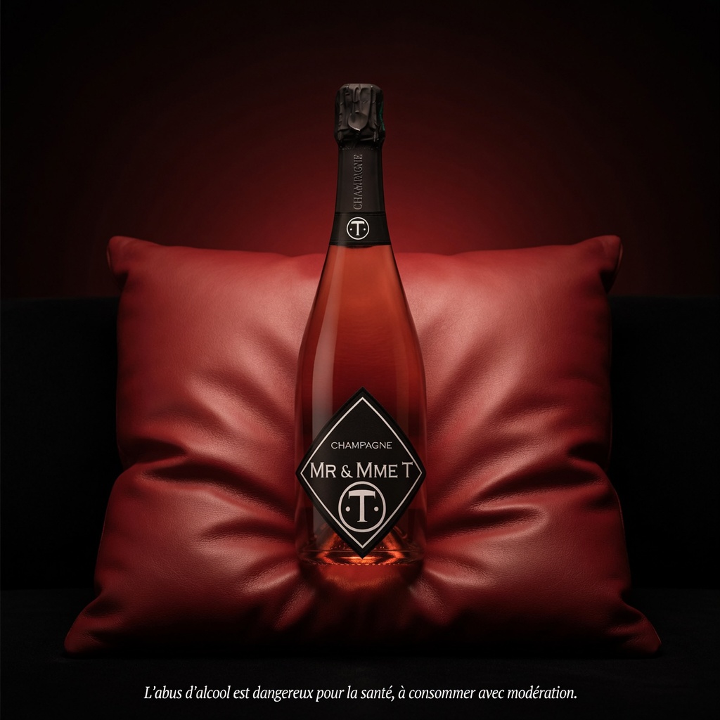 Champagne Rosé sur coussin